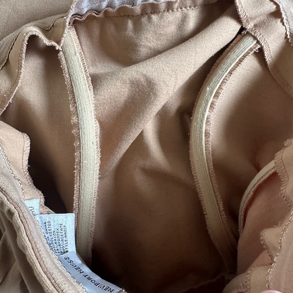 NEWPORT NEWS tan corset style strapless wide leg jumpsuit VINTAGE VIBES size 10 - Picture 6 of 6